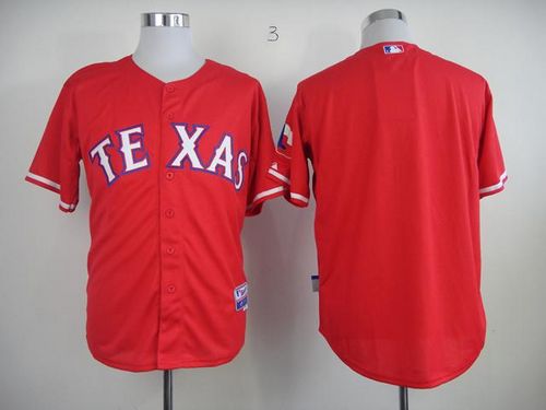 Rangers Blank Red 40th Anniversary Patch Stitched MLB Jersey - Click Image to Close